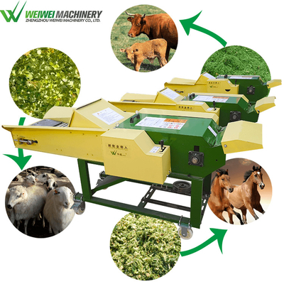 Grass Cutter for Silage and Feed Animals Weiwei Maize Crusher Iris Tectorum Maxim Stem Cleaver Electric Powered Chaff Cutter Feeding Dairy Cows